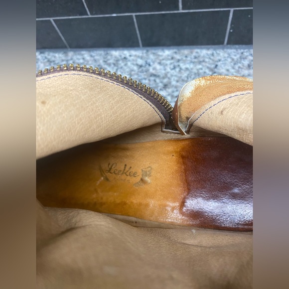 Lee Kee Vintage Cognac Brown Leather Buckle Strap Boots - Picture 9 of 10